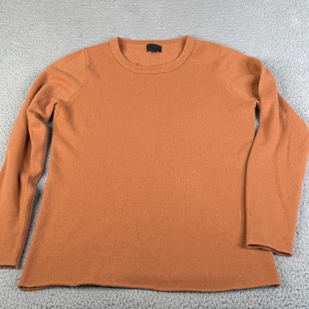 J.Crew Collection Cashmere Sweater Womens L Orange 100% Italian Pullover Autumn